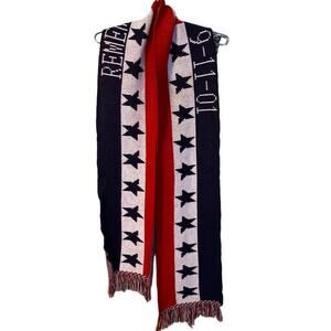 VINTAGE 9-11-01 AMERICANA SCARF KNITMAKERS UNISEX Y2K USA